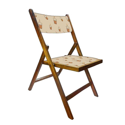 Nutcase Wooden Chair with Cushion For Living Room - Hot Tea Nutcase