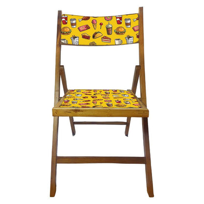 Nutcase Teak Wood Folding Chair For Adults - Breakfast Yellow Nutcase