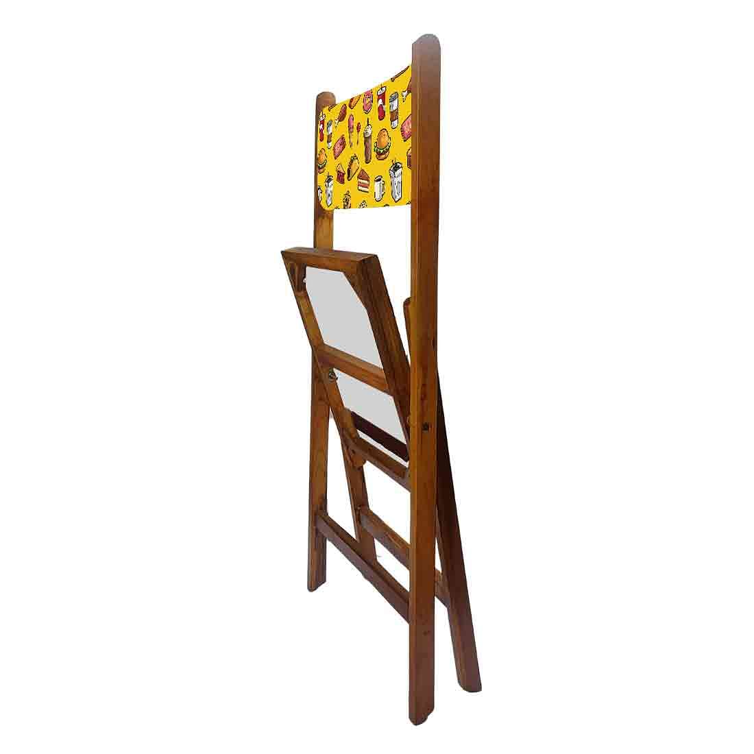 Nutcase Teak Wood Folding Chair For Adults - Breakfast Yellow Nutcase