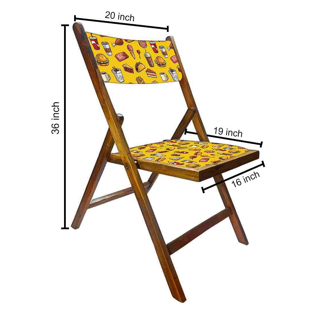 Nutcase Teak Wood Folding Chair For Adults - Breakfast Yellow Nutcase
