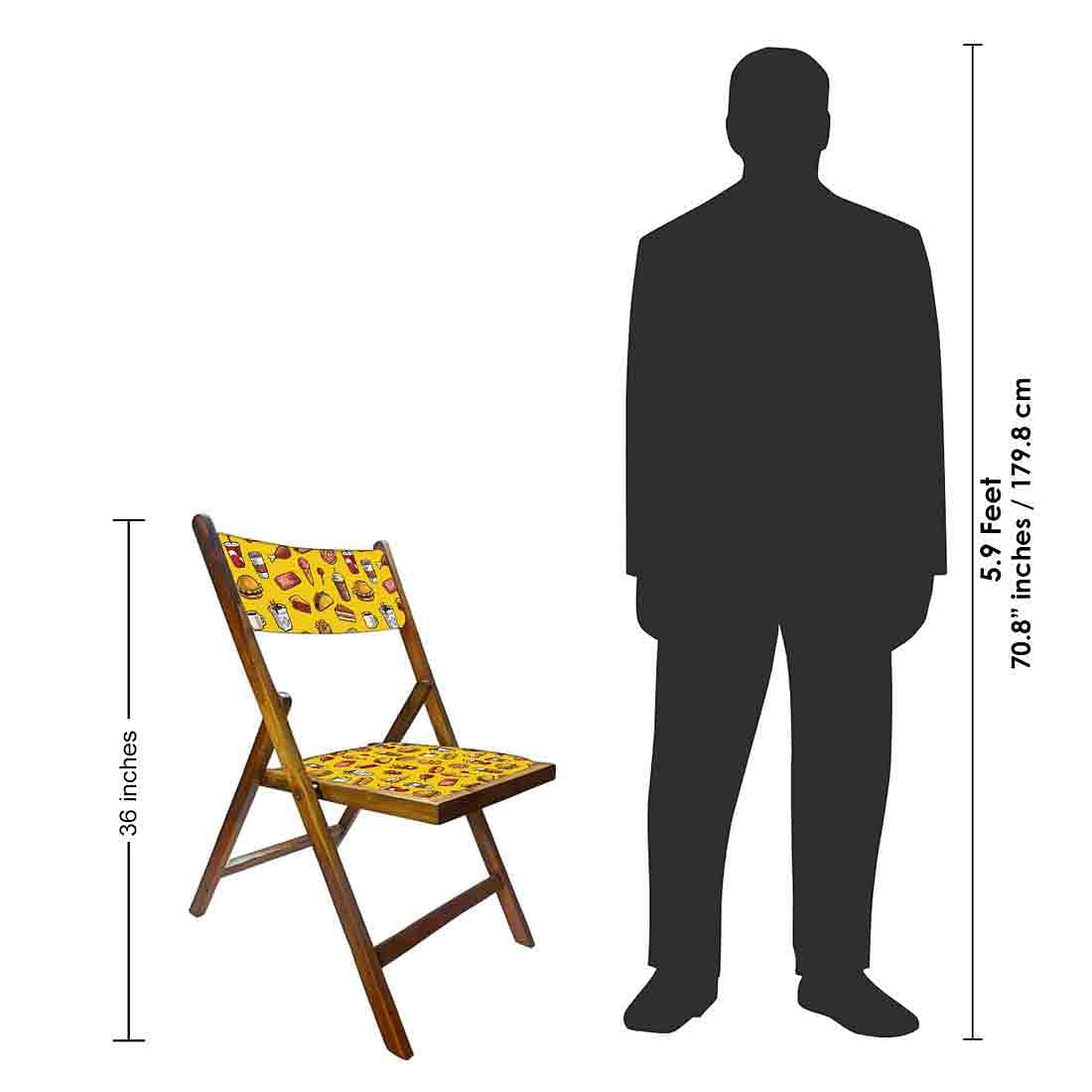 Nutcase Teak Wood Folding Chair For Adults - Breakfast Yellow Nutcase