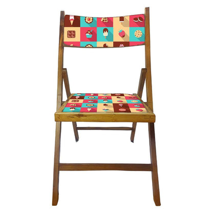 Nutcase Teak Wood Folding Chair For Home Dining - Strawberry Nutcase