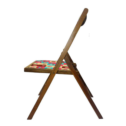 Nutcase Teak Wood Folding Chair For Home Dining - Strawberry Nutcase