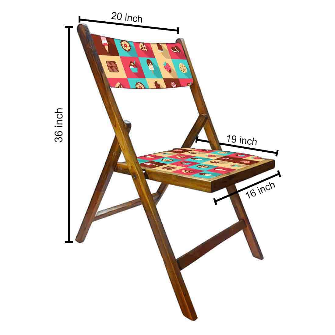 Nutcase Teak Wood Folding Chair For Home Dining - Strawberry Nutcase