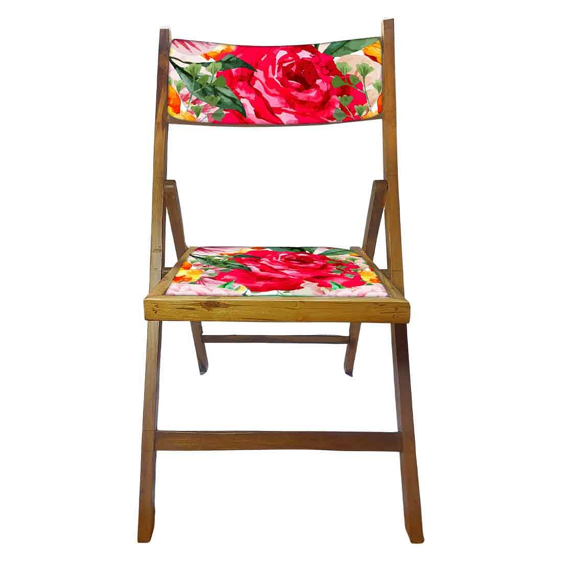 Nutcase Wooden Chair with cushion for Garden - Red Rose Nutcase