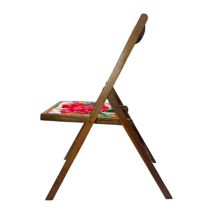 Nutcase Wooden Chair with cushion for Garden - Red Rose Nutcase
