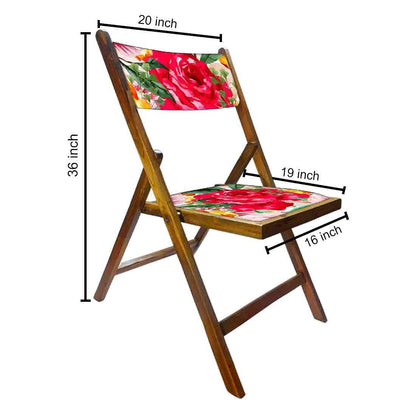 Nutcase Wooden Chair with cushion for Garden - Red Rose Nutcase