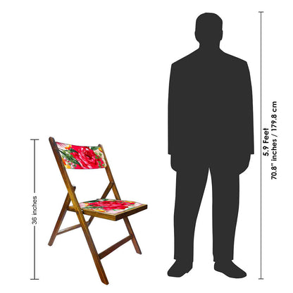 Nutcase Wooden Chair with cushion for Garden - Red Rose Nutcase