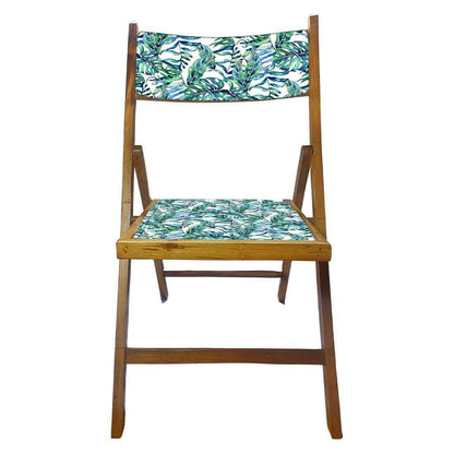 Nutcase Teak Wood Folding Chair for adults - Neon Tropical Leaves Nutcase