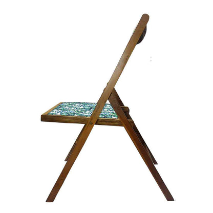 Nutcase Teak Wood Folding Chair for adults - Neon Tropical Leaves Nutcase