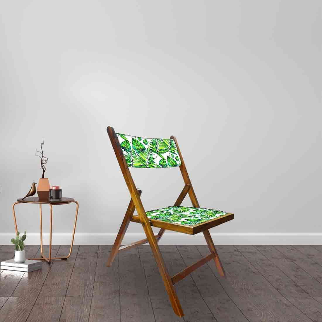Nutcase Wooden Chairs For Balcony Patio - Light Green Leaves Nutcase