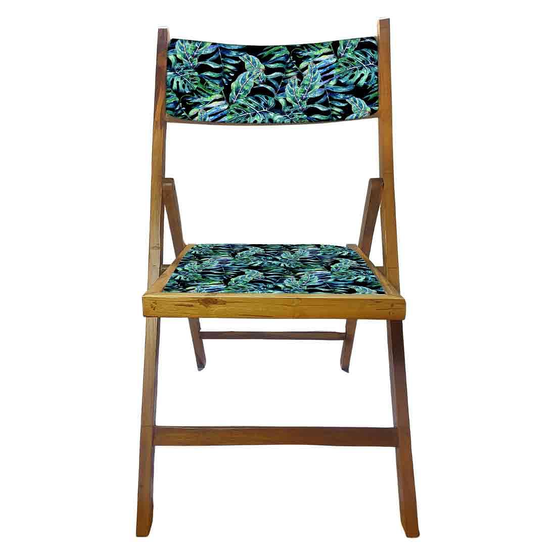 Nutcase Wooden Chair For Living Room  -  Black Green Tropical Leaves Nutcase