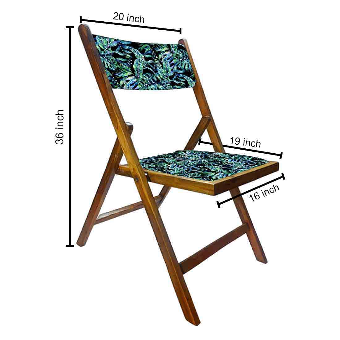 Nutcase Wooden Chair For Living Room  -  Black Green Tropical Leaves Nutcase