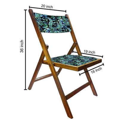 Nutcase Wooden Chair For Living Room  -  Black Green Tropical Leaves Nutcase