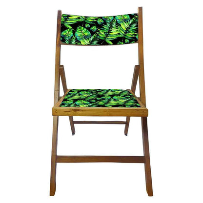 Nutcase Wooden Folding Chair for adults  -  Light Green Tropical Leaves Nutcase