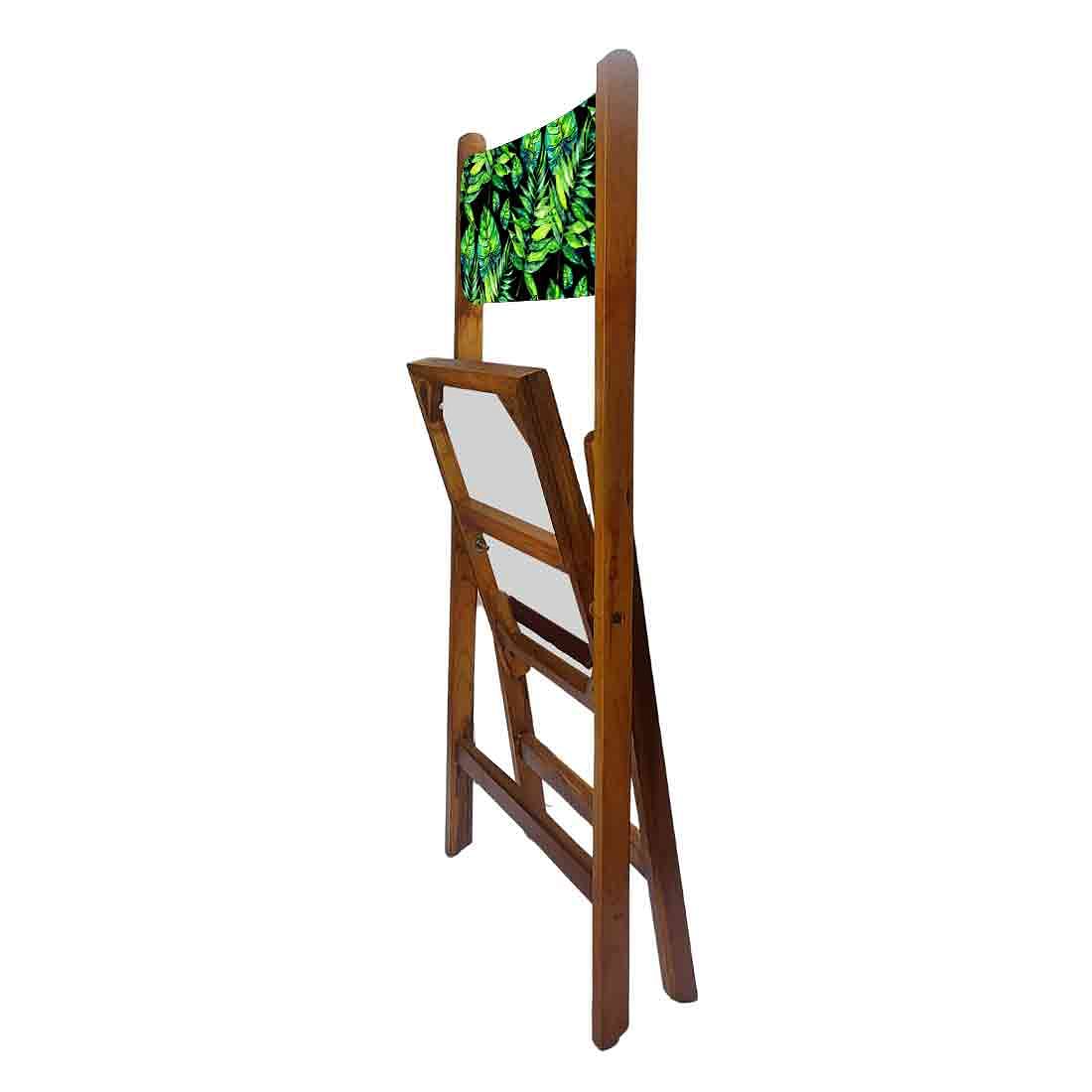 Nutcase Wooden Folding Chair for adults  -  Light Green Tropical Leaves Nutcase