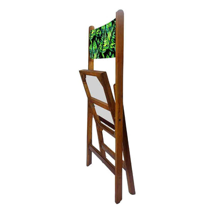Nutcase Wooden Folding Chair for adults  -  Light Green Tropical Leaves Nutcase
