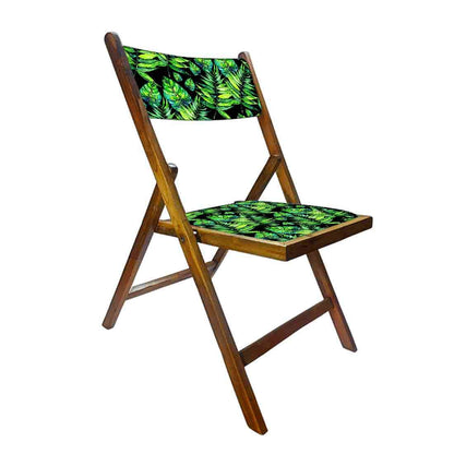 Nutcase Wooden Folding Chair for adults  -  Light Green Tropical Leaves Nutcase