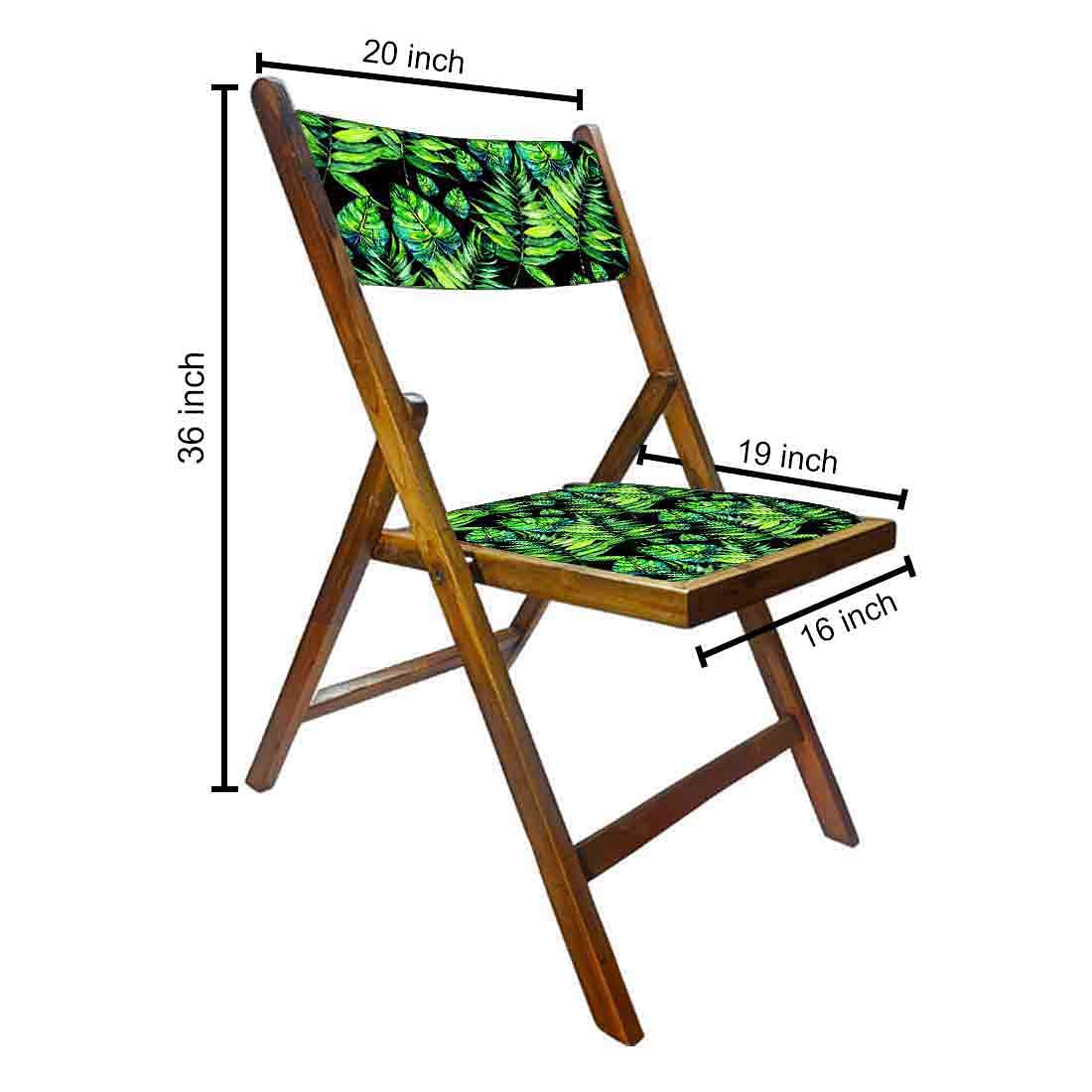 Nutcase Wooden Folding Chair for adults  -  Light Green Tropical Leaves Nutcase