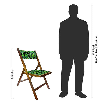 Nutcase Wooden Folding Chair for adults  -  Light Green Tropical Leaves Nutcase
