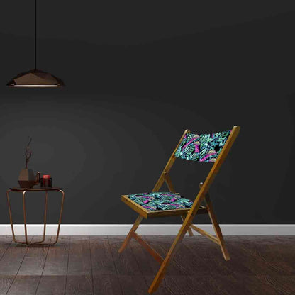 Nutcase Wooden Chair For Balcony Patio  -  Pink Blue Tropical Leaves Nutcase