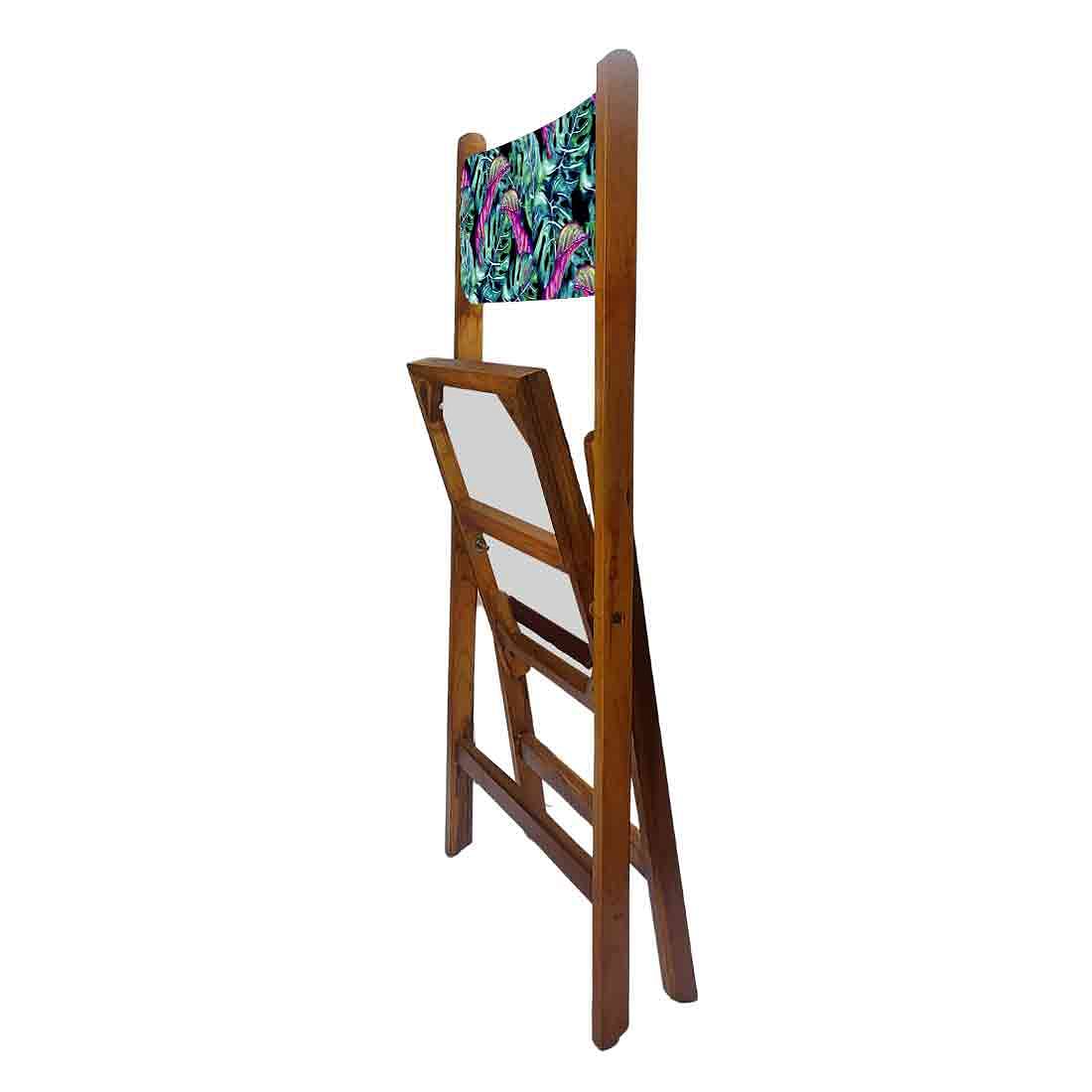 Nutcase Wooden Chair For Balcony Patio  -  Pink Blue Tropical Leaves Nutcase