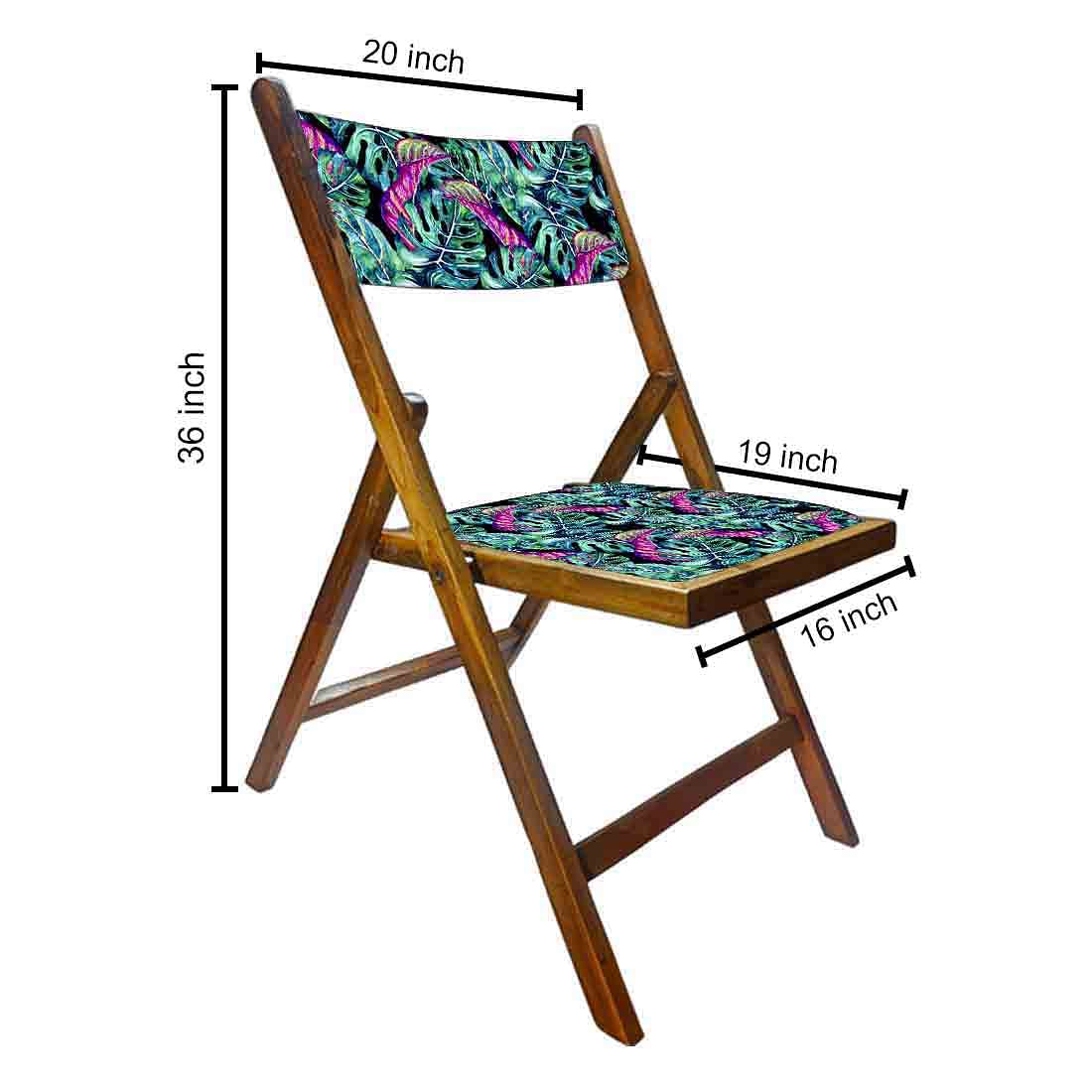 Nutcase Wooden Chair For Balcony Patio  -  Pink Blue Tropical Leaves Nutcase