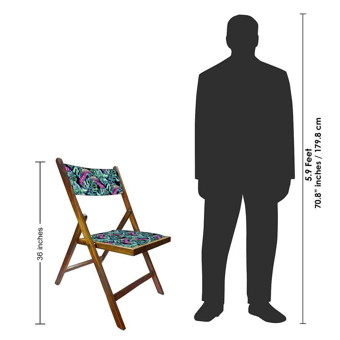 Nutcase Wooden Chair For Balcony Patio  -  Pink Blue Tropical Leaves Nutcase