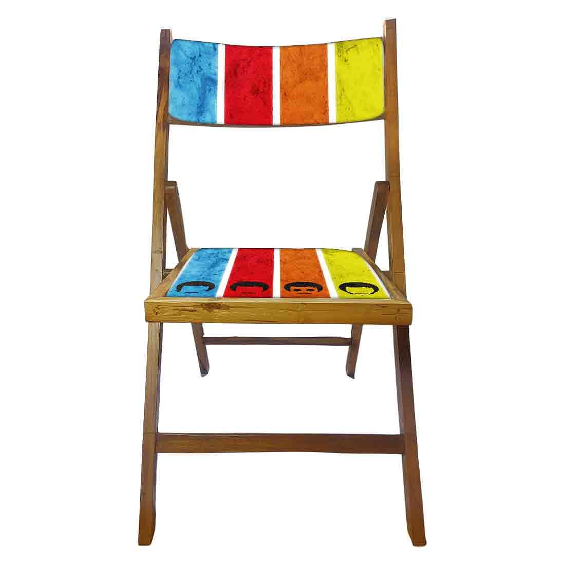 Nutcase Wooden Foldable Chair With Cushion  -  Colored Strips Nutcase