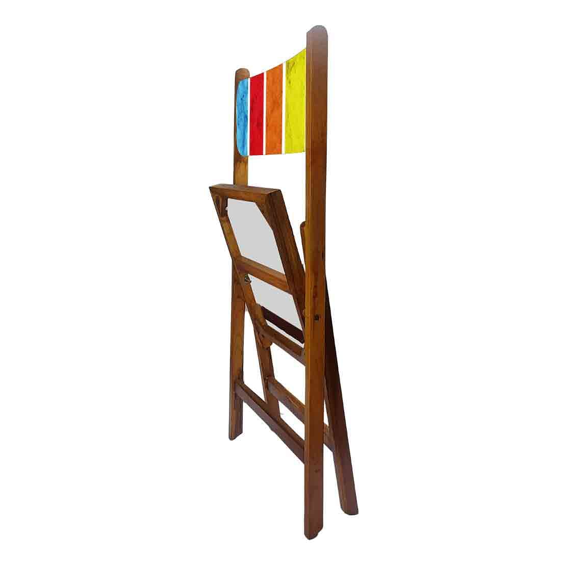 Nutcase Wooden Foldable Chair With Cushion  -  Colored Strips Nutcase