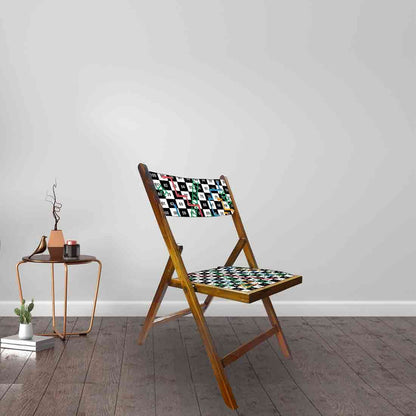 Nutcase Wooden Chair with Cushion For Living Room  -  Snake & Ladder Black Nutcase