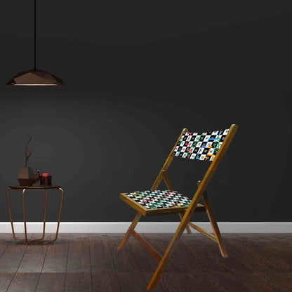 Nutcase Wooden Chair with Cushion For Living Room  -  Snake & Ladder Black Nutcase