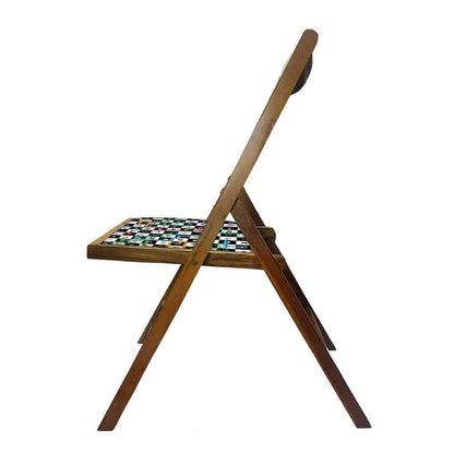 Nutcase Wooden Chair with Cushion For Living Room  -  Snake & Ladder Black Nutcase
