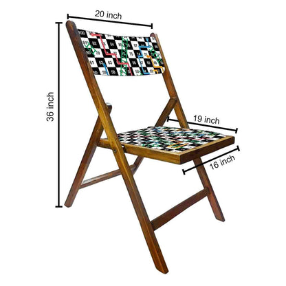 Nutcase Wooden Chair with Cushion For Living Room  -  Snake & Ladder Black Nutcase
