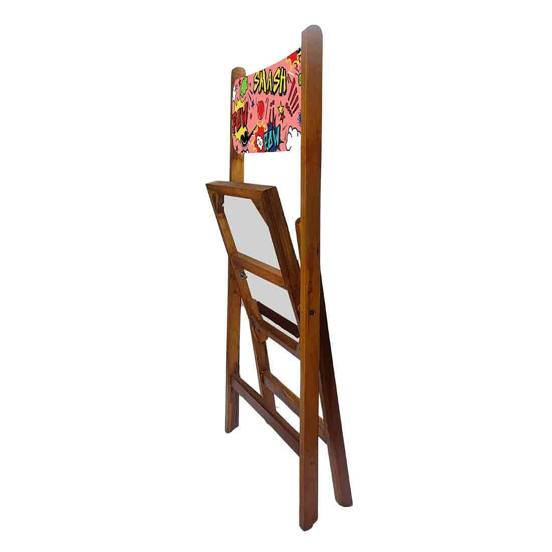 Nutcase Teak Wood Folding Chair For Adults  -  Smash Pink Nutcase