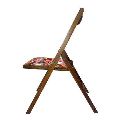 Nutcase Teak Wood Folding Chair For Adults  -  Smash Pink Nutcase