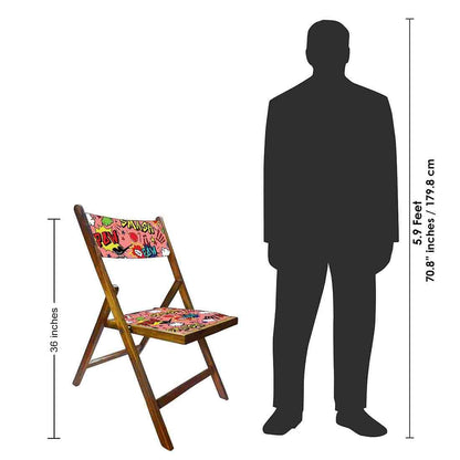 Nutcase Teak Wood Folding Chair For Adults  -  Smash Pink Nutcase