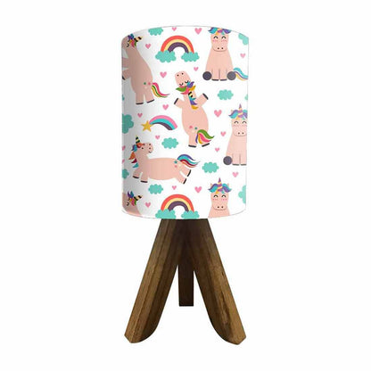 Wooden Study Table Lamp For Kids  - Unicorn Rainbow Nutcase