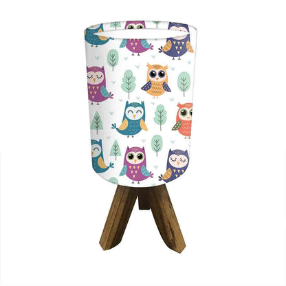 Wooden table Lamp For Kids  - Cute Owls Nutcase