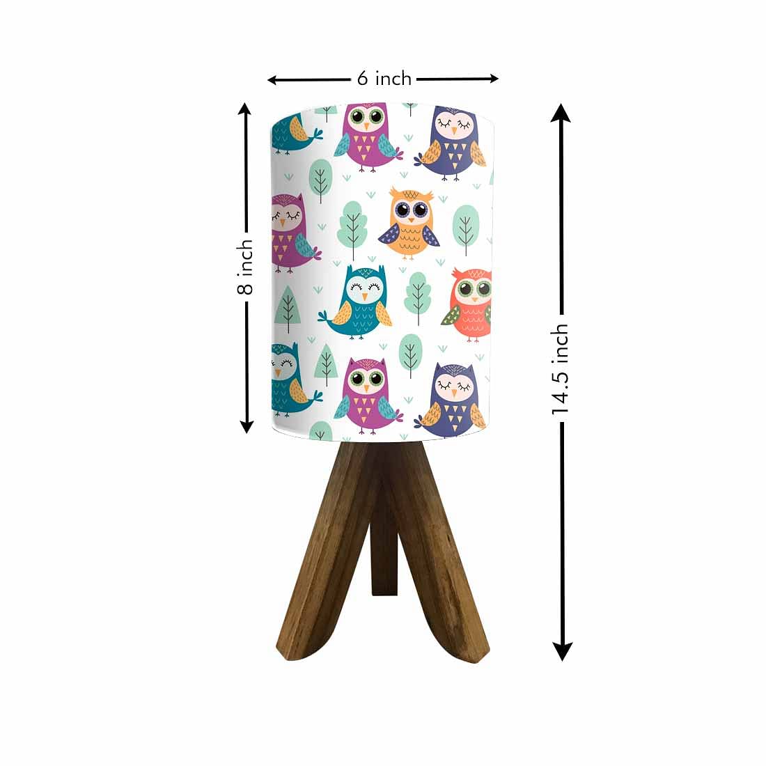 Wooden table Lamp For Kids  - Cute Owls Nutcase