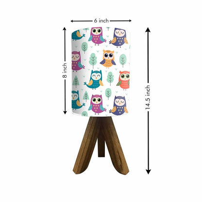 Wooden table Lamp For Kids  - Cute Owls Nutcase