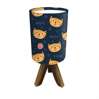 Wooden Study Lamp For Kids  - Cute Cat Nutcase