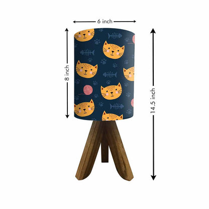 Wooden Study Lamp For Kids  - Cute Cat Nutcase