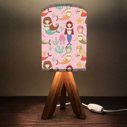 Wooden Base Lamp For Kids  - Mermaid Nutcase