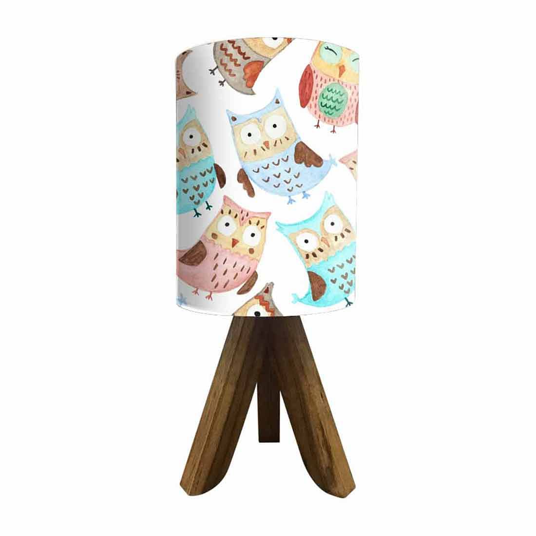 Wooden Study Table Lamp For Kids  - Owls Nutcase