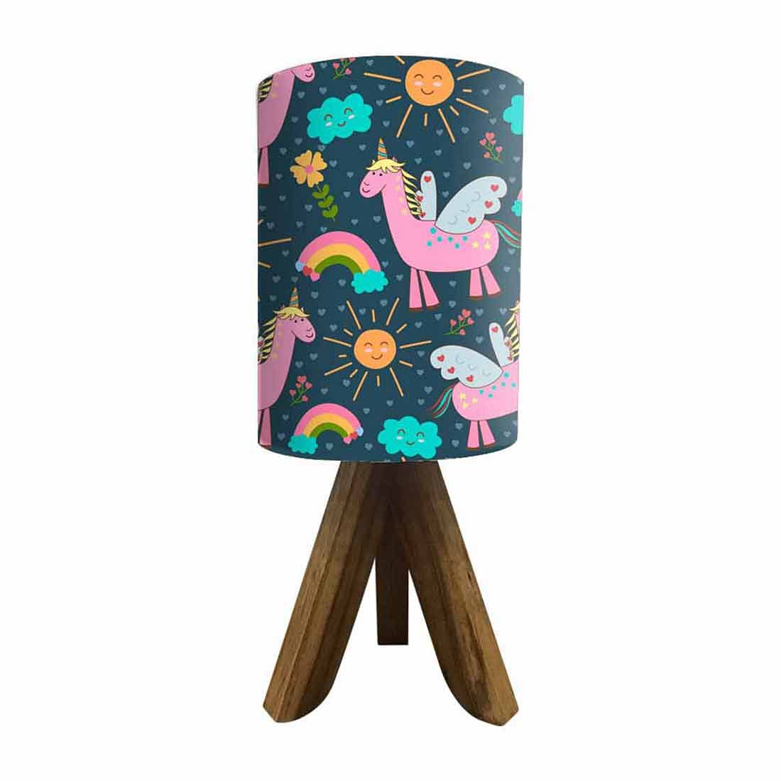 Wooden Table Lamp For Kids  - Pink Unicorn Nutcase