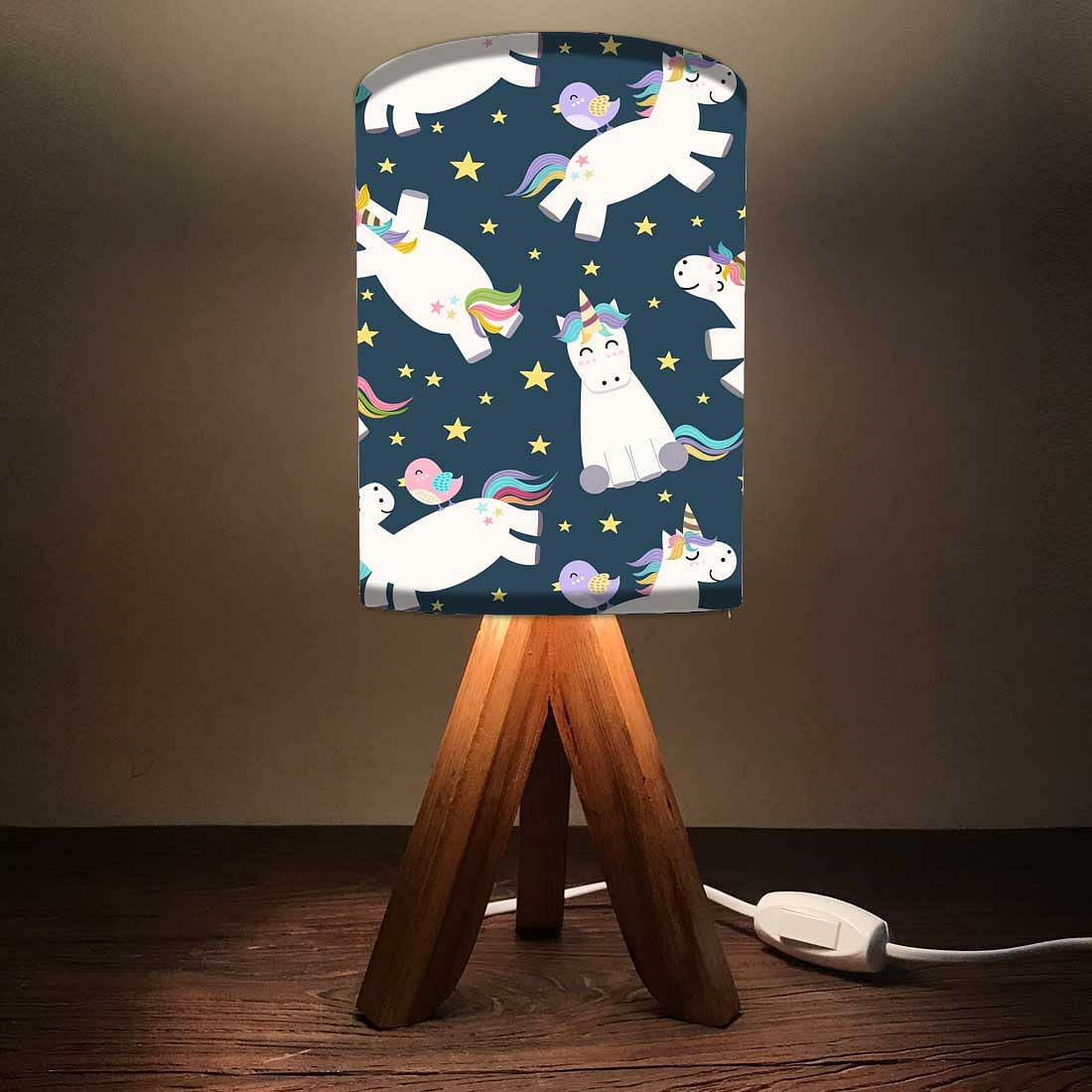 Wooden Study Lamp For Kids  - White Unicorn Nutcase