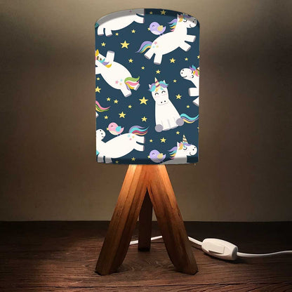 Wooden Study Lamp For Kids  - White Unicorn Nutcase