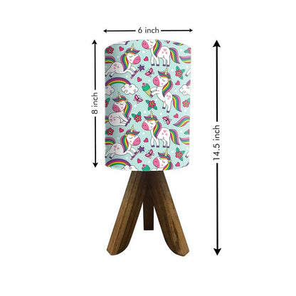 Wooden Tripod Table Lamp base For Bedroom - Cute Unicorn Nutcase