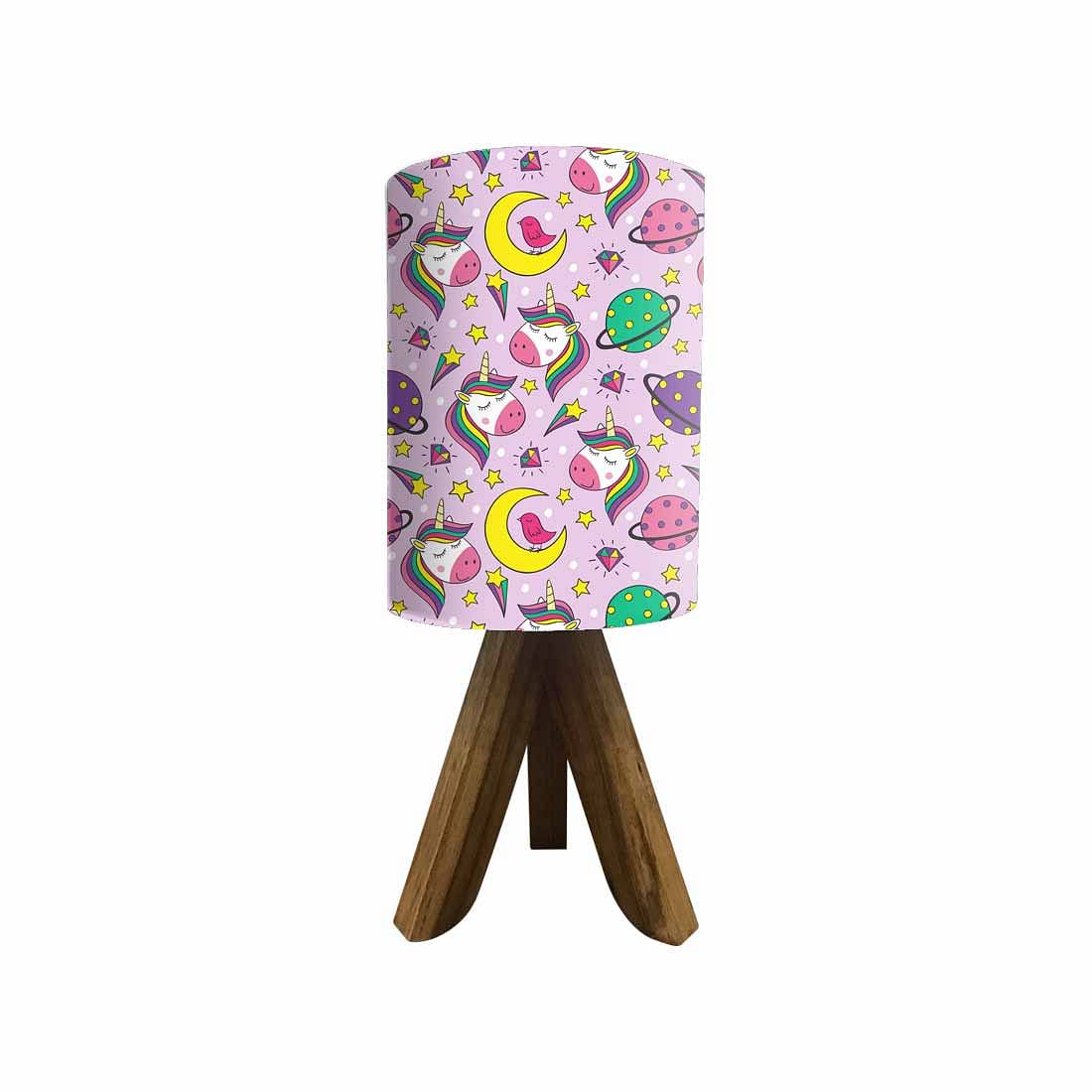 Wooden Table Lamp For Bedroom - Pink Unicorn Nutcase